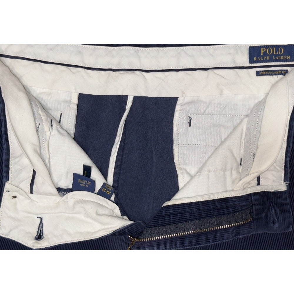 Polo Ralph Lauren Mens Classic Fit Corduroy Pants Navy Blue Size 36x30 - Picture 5 of 11